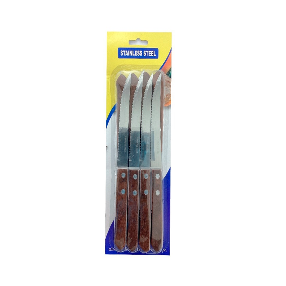 SET DE CUCHILLO 8 PZAS (38440) CHOCOLATE/PLATEADO
