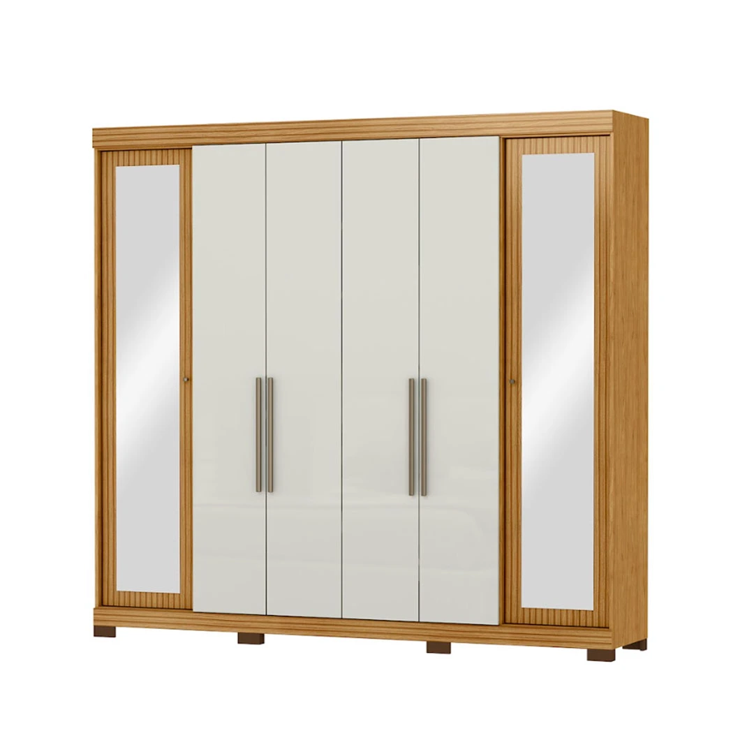 ROPERO BOGOTA 6 PTAS C/ESPEJO RG074.E(188200) MARROCOS/OFF WHITE (4 CAJAS)