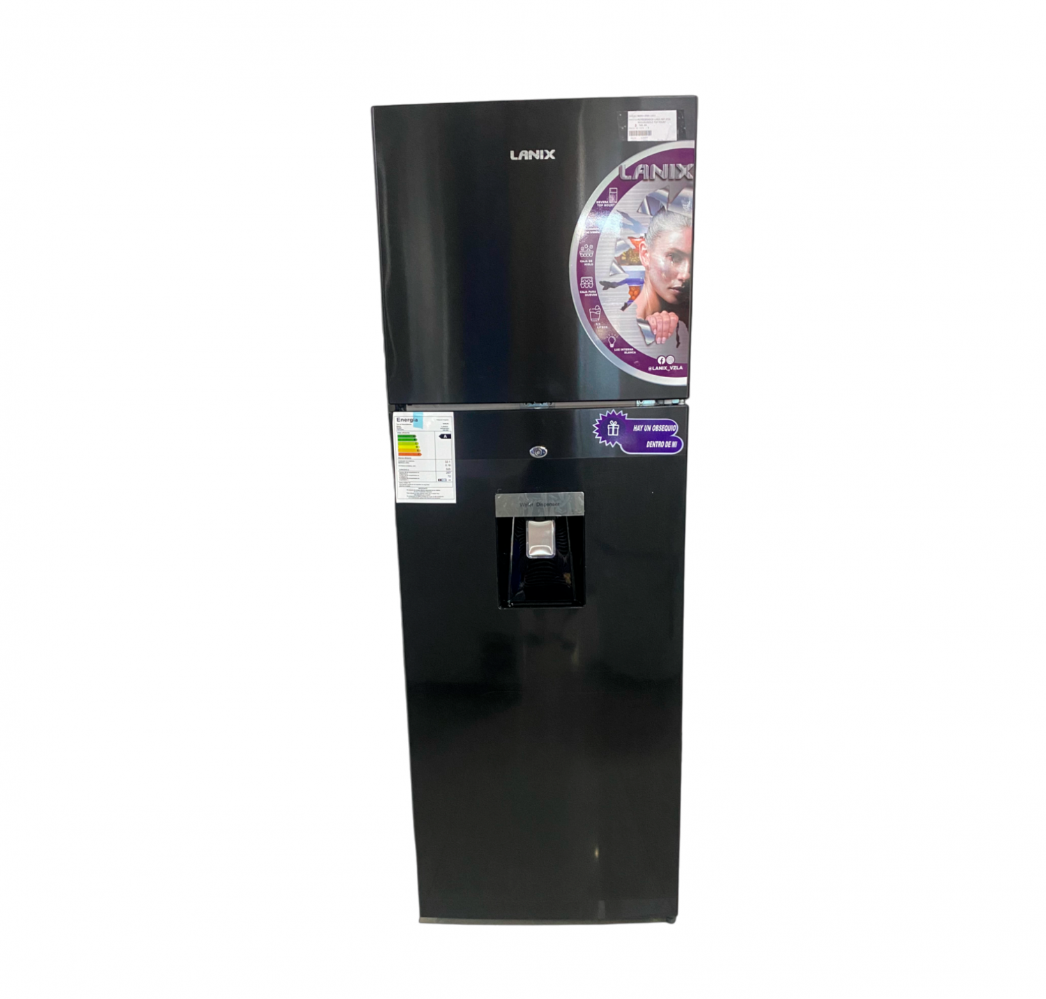 REFRIGERADOR LANIX REF 2731 NV0108102015 TOP MOUNT S/ESCARCHA 325.LTS INOX NEGRO