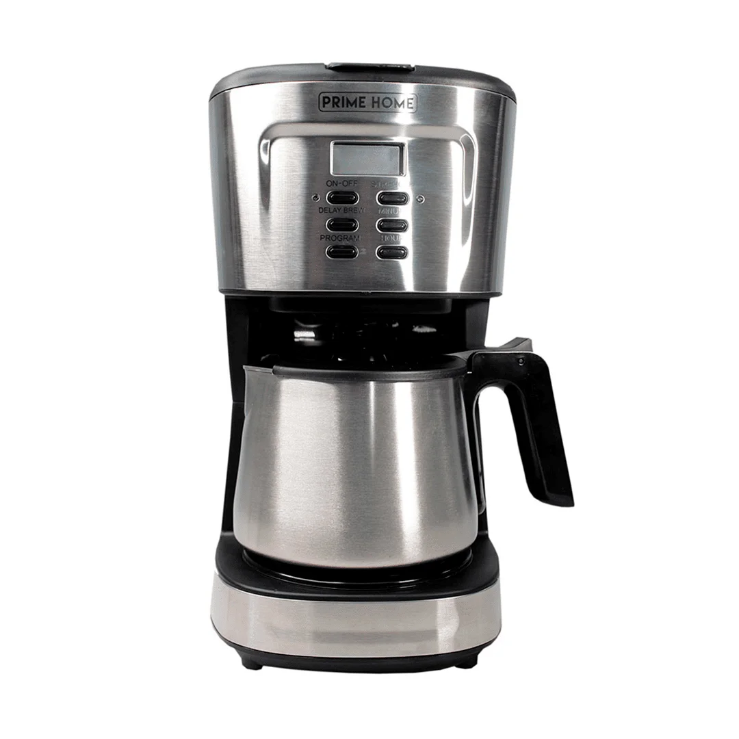 CAFETERA PRIME HOME PCM12SS PROGRAMABLE 12 TZAS JARRA ACERO INOX
