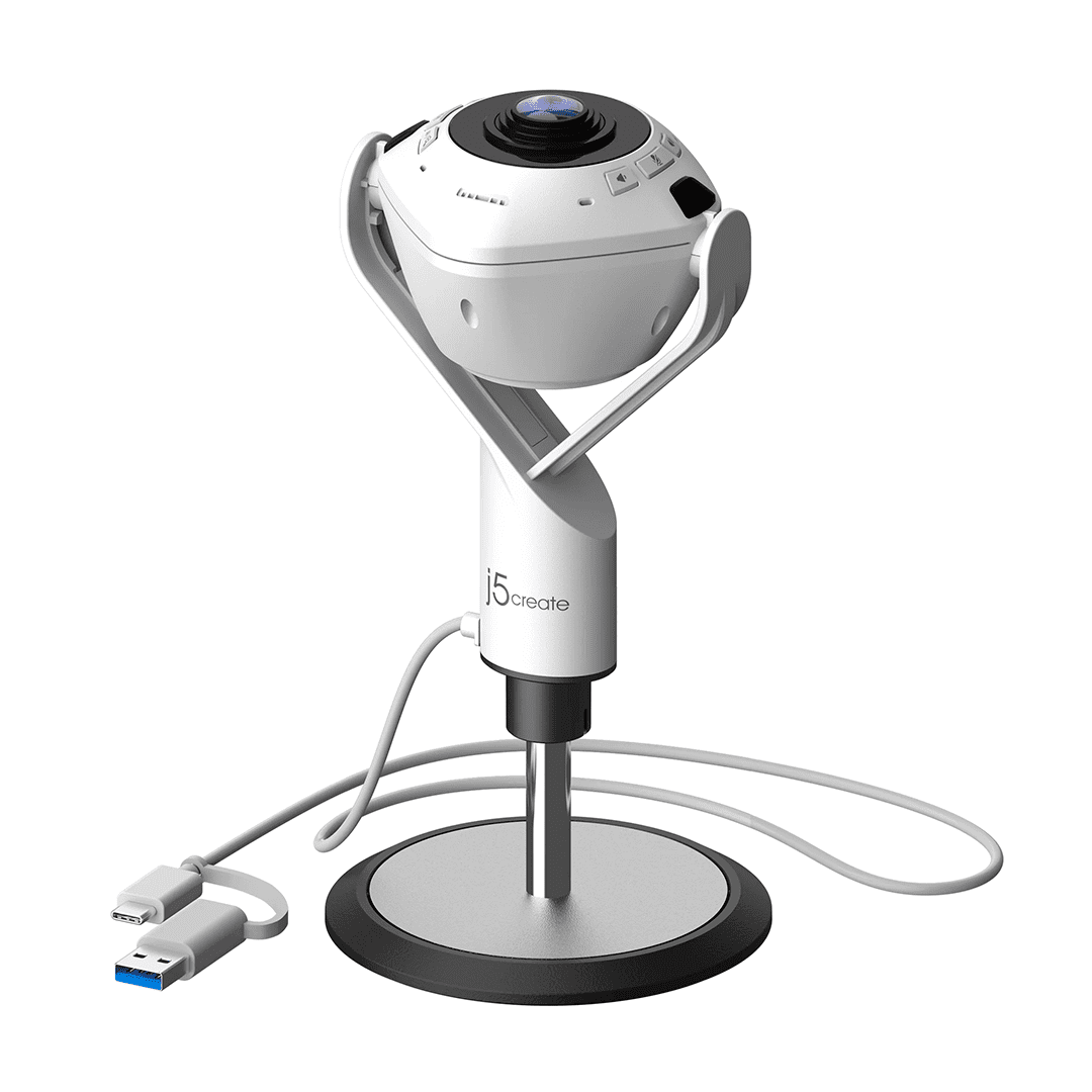 CAMARA WEB J5CREATE JVU368 - HD 360°, ALIMENTADA POR IA HDR FULL HD 1080P