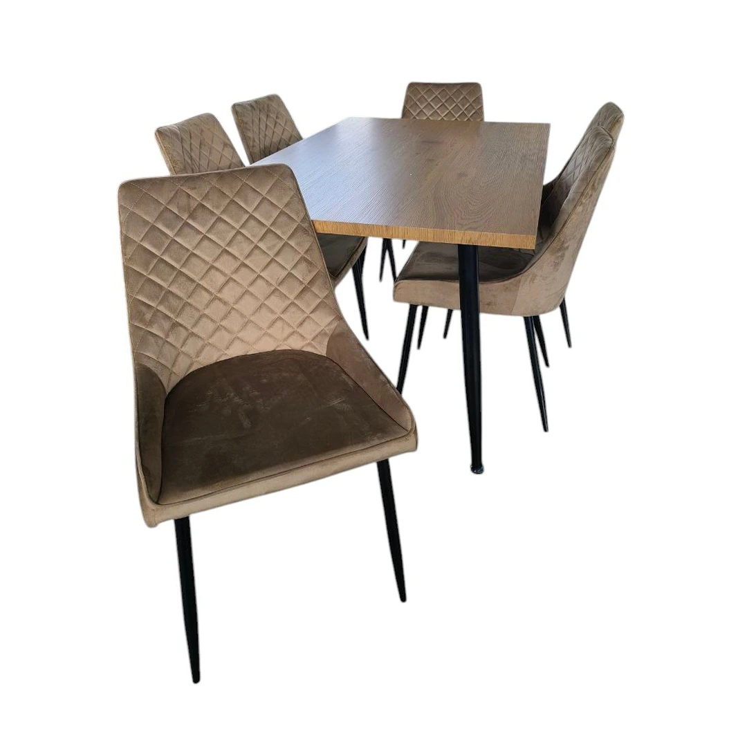 COMEDOR DUQUESA RECT. C/MADERA DE 6 SILLAS CHOCOLATE IGS0031