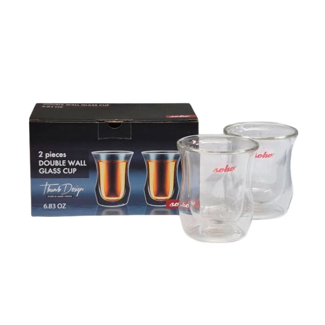 VASOS DE VIDRIO DE 200ML / SET DE 2 PZAS-48682