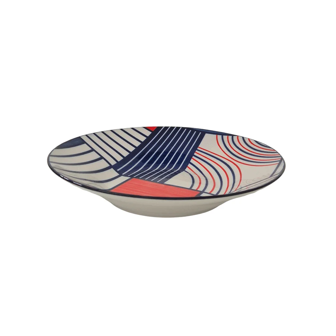 PLATO P/ SOPA 8" 705-1434987 BLANCO/AZUL/ROJO